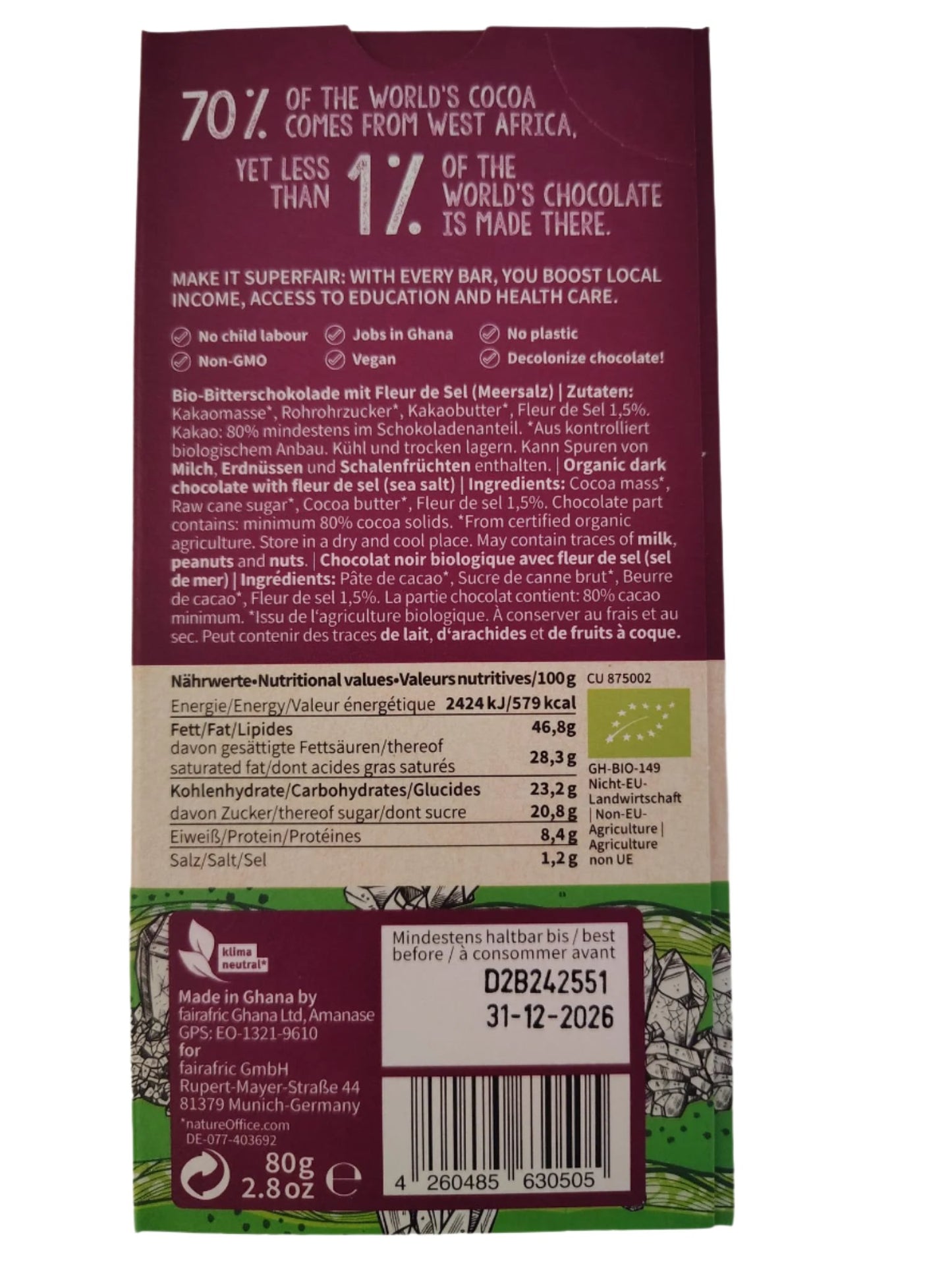 80% DARK CHOCOLATE WITH SEA SALT